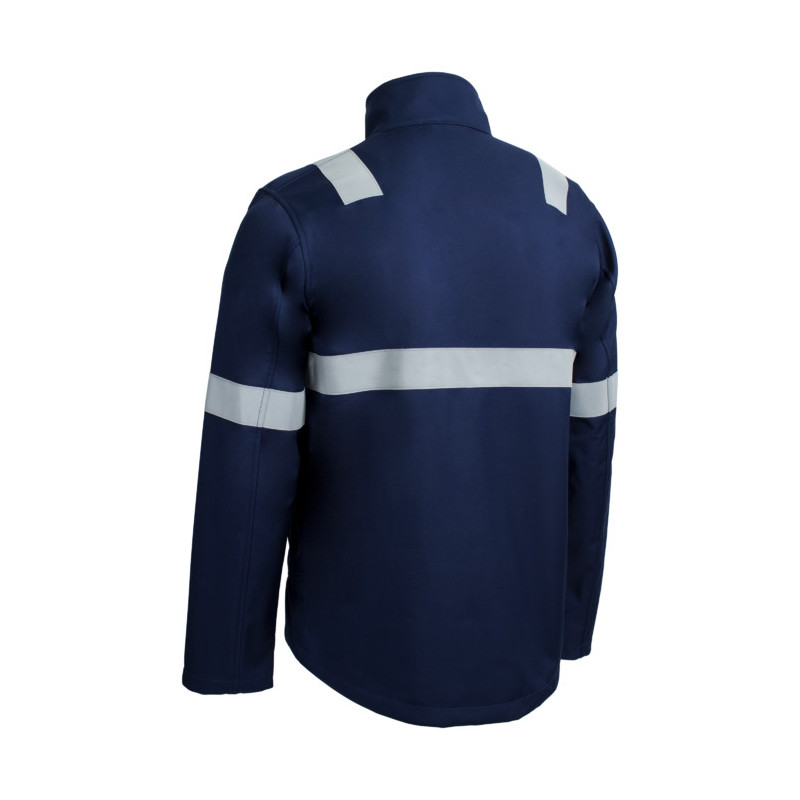 Veste softshell FR - TUISTO - 100% PES + PU Membrane + Polaire 320g/m2 - Marine - COVERGUARD | 5TUI120