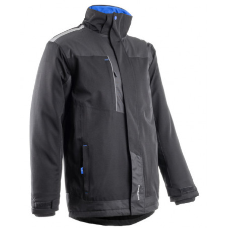 Parka - TAMIA - 94% PES/6% EA + TPU membrane + Matelassage 120g/m2 + Doublure polaire 140g/m2- Noir/Bleu - COVERGUARD | 5TAM010