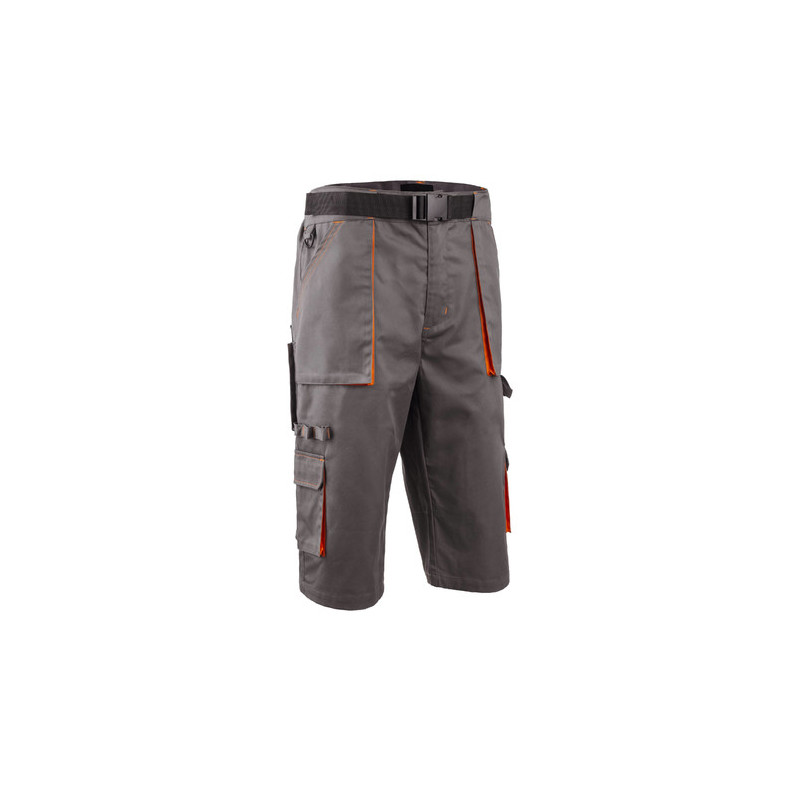Bermuda long - PADDOCK II - 60% CO/40% PES 245g/m2 - Gris/Orange - COVERGUARD | 5PAS150