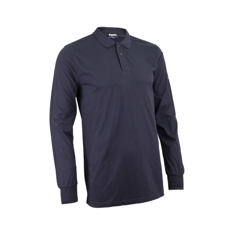 Polo manches longues - LAURITS - 60% Modacrylique/39% Coton/1% Fibre antistatique 180g/m2 UPF 50 - Marine - COVERGUARD | 5LAU120
