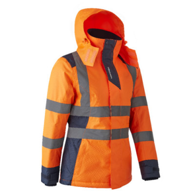 Parka femme - HORA - 300D Oxford 100% PES enduit PU + Matelassage 160g/m2 - Orange HV/Marine - COVERGUARD | 5HOR170