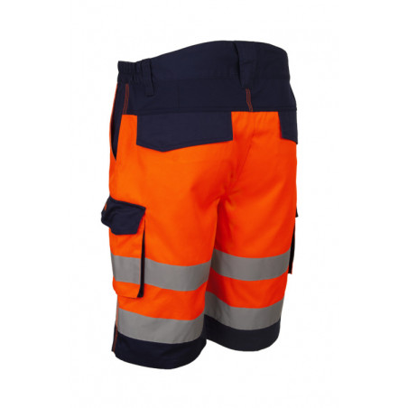 Bermuda - HIBANA - 60% CO/40% PES 270g/m2 + Stretch - Orange HV/Marine - COVERGUARD | 5HBS170