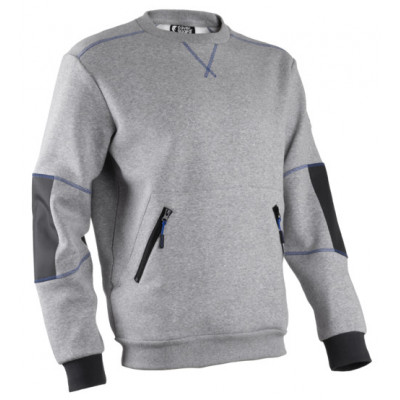 Sweat - HATO - Molleton 70% CO/30% PES 300g/m2 + Empiècements 300D oxford - Gris chiné - COVERGUARD | 5HAT550