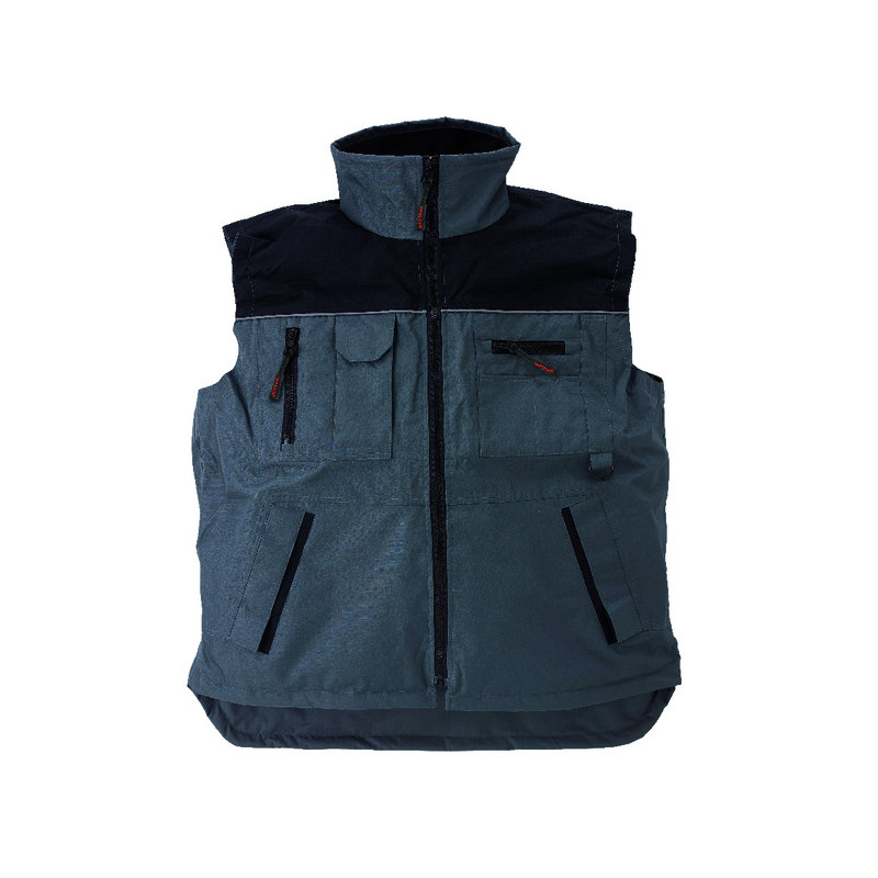 Gilet froid - RIPSTOP - Ripstop 100% PES enduit PVC + Doublure polaire 280g/m2 - Gris/Noir - COVERGUARD | 5GRIS