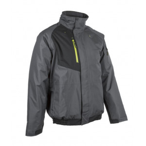 Blouson - GOMA - Ripstop 100% PES enduit PVC + Matelassage 180g/m2 - Gris/Lime - COVERGUARD | 5GOM450