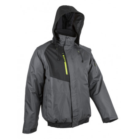 Blouson - GOMA - Ripstop 100% PES enduit PVC + Matelassage 180g/m2 - Gris/Lime - COVERGUARD | 5GOM450