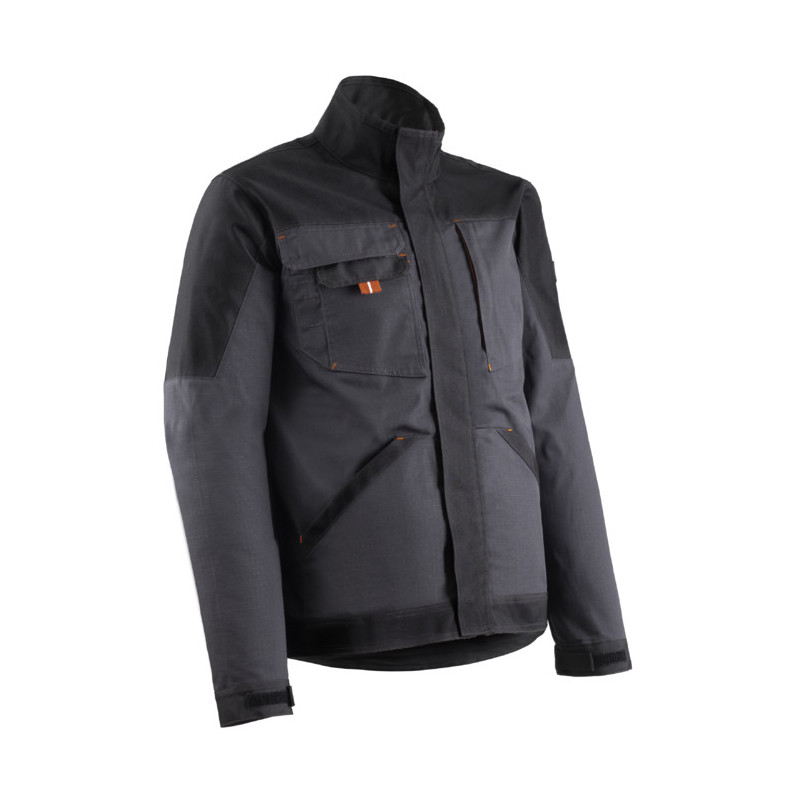 Veste - CRISTOBAL - RIPSTOP 60% CO/40% PES 280g/m2 + Stretch + Oxford - Anthracite/Citrouille - COVERGUARD | 5CRJ150