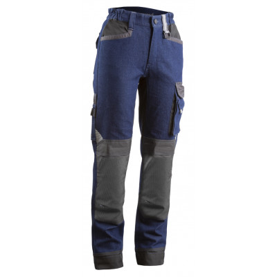 Pantalon femme - CASITA - 70% CO/28% PES/2% EA 380g/m2 + Oxford - Denim - COVERGUARD | 5CAP420