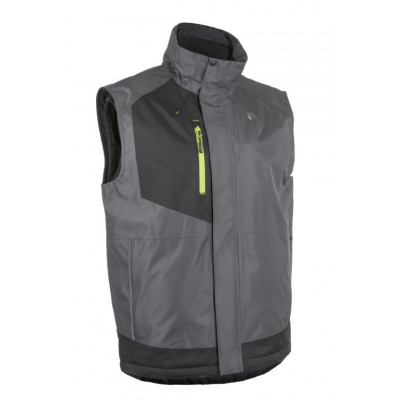 Gilet froid - AZUKI - Ripstop 100% PES enduit PVC + Doublure polaire 300g/m2 - Gris/Lime - COVERGUARD | 5AZU450