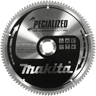 Makita B-09684 Lames carbure ''Specialized'' pour aluminium, pour scies radiale et à onglets