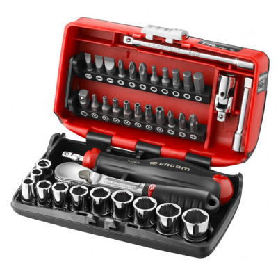COFFRET NANO OGV GRIP DOUILLES 1/4 6 PANS  FACOM |RL.NANO1GRPPB