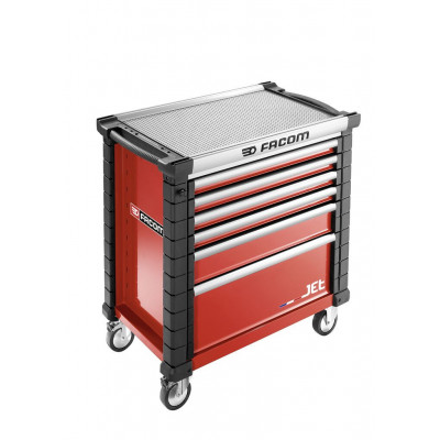 Servante d'atelier FACOM JET 6 tiroirs 4 modules par tiroir rouge + Composition poids lourd - FACOM FRANCE | JET.6M4PLPF