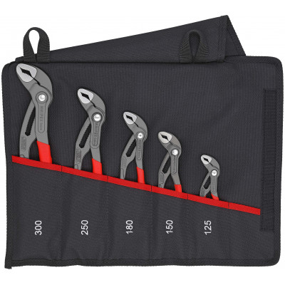 Trousse composée de 5 pinces Cobra® 125mm, 150mm, 180mm, 250mm et 300mm - KNIPEX | 001955S5