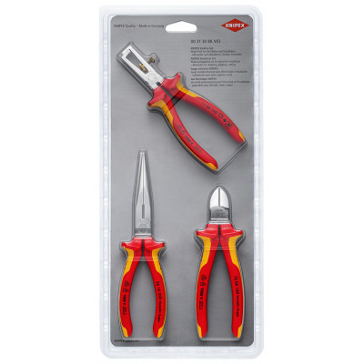 Lot de 3 pinces isolées 1000V. 70 06 160 / 11 06 160 / 26 16 200 - KNIPEX | 003130BKV03