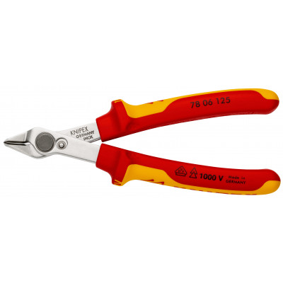 Pince coupante de coté Super Knips® 125mm - Bi-matière - Chromée - 1000V - KNIPEX | 7806125