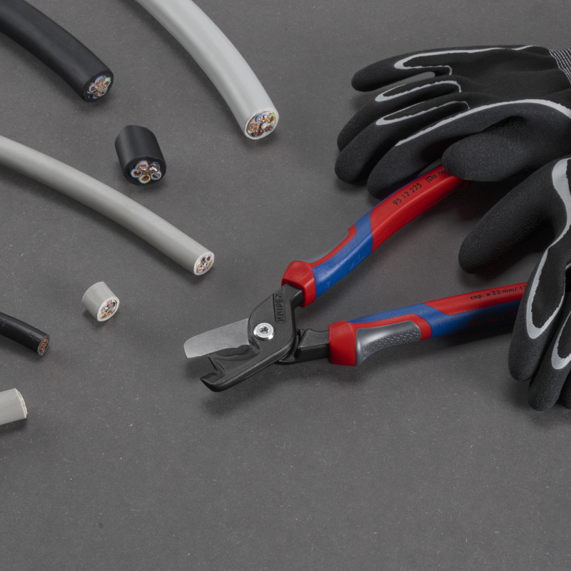 Coupe-câbles StepCut XL - 225mm - Tri-matière - Bruni - Cu / Al Ø23mm/120mm² - KNIPEX | 9512225
