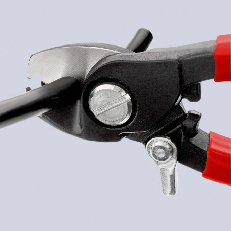 Coupe-câbles 165mm - Ø12mm/35mm² Cu/Al - Gainage PVC - Dénudage 1,5/2,5mm² - KNIPEX | 9541165