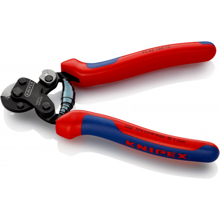 Coupe-câbles acier 160mm - Ø6mm spéciale pour nappe tramée - Gainage bi-matière - KNIPEX | 9562160TC