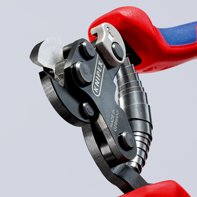 Coupe-câbles acier 160mm - Ø6mm spéciale pour nappe tramée - Gainage bi-matière - KNIPEX | 9562160TC