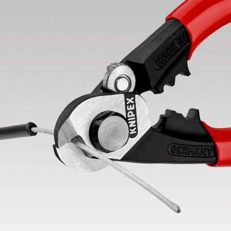 Coupe-câbles acier 190mm - Ø2,5-4-5-7mm - Gainage bi-matière - KNIPEX | 9562190