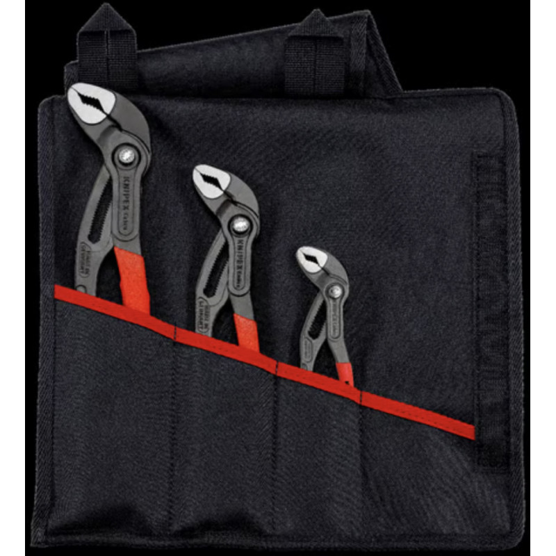 Assortiment de 3 pinces multipises Cobra® en trousse tissu 87 01 150/250/300 - KNIPEX | 001955S9