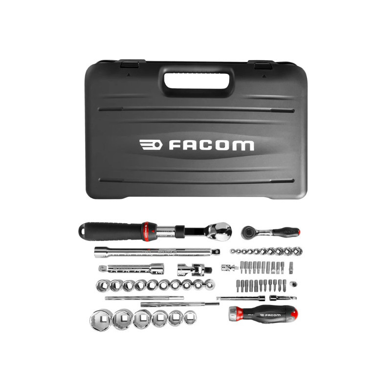 Coffret MBOX serrage 1/4 & 1/2 OGV® Grip, plateau mousse (60 pces) - Facom | RS.GRPPB