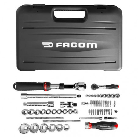 Coffret MBOX serrage 1/4 & 1/2 OGV® Grip, plateau mousse (60 pces) - Facom | RS.GRPPB