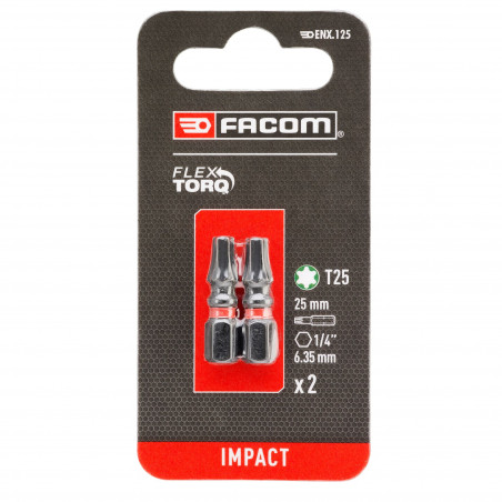 2 embouts 25 mm Torx© T25 imp - Facom | ENX.125