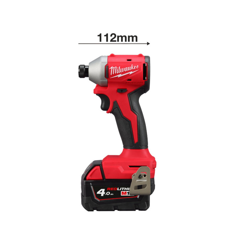 Visseuse à chocs Compacte Hex 1/4 BRUSHLESS, 18V, 4,0Ah, 190 Nm - Milwaukee | 4933492840