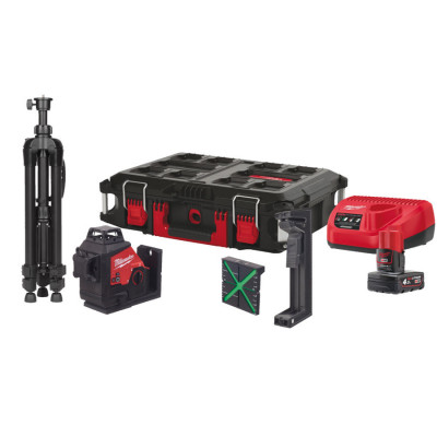 Mini kit laser vert 3 lignes 360°, 12V, 4Ah - Milwaukee | 4933499379