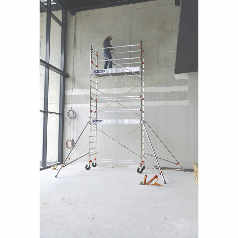 ECHAFAUDAGE ROULANT ALU - ALTITUDE ALU - LONG. 2M05 - BASE STD - GC MONOBLOC - Duarib LD | 613722