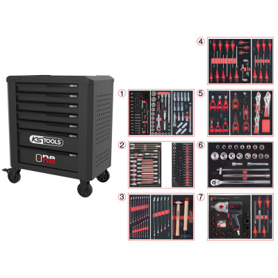 Servante 7 tiroirs 337 outils - KSTools | 823.7337F