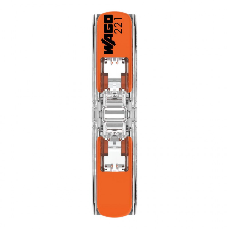 Borne WAGO 221 Inline 2x4mm² à leviers souple & rigide - Wago | 221-2411/995-012