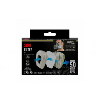 Kit de filtres 3M™ 6004-1, filtres combinés ABEK1P3, (2x6059, 2x5935, 2x501) 3M FRANCE | 7100330421