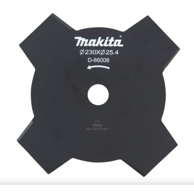 Lame pour Débroussailleuse Makita 4 dents Ø 230mm, Alésage 25,4mm, Makita | D-66008