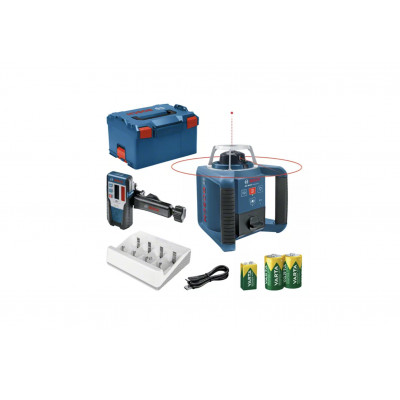 Laser rotatif GRL 300 HV + Cellule de réception LR 1 + Batteries NiMH - BOSCH | 0601061505