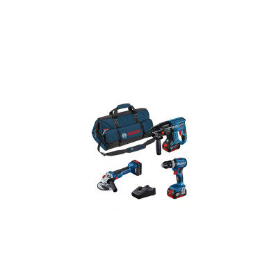 COMBO KIT 3 OUTILS 18V : GSB 18V-45 + GWS 18V-10 + GBH 18V-21 SAC (C) - BOSCH | 0615990N29