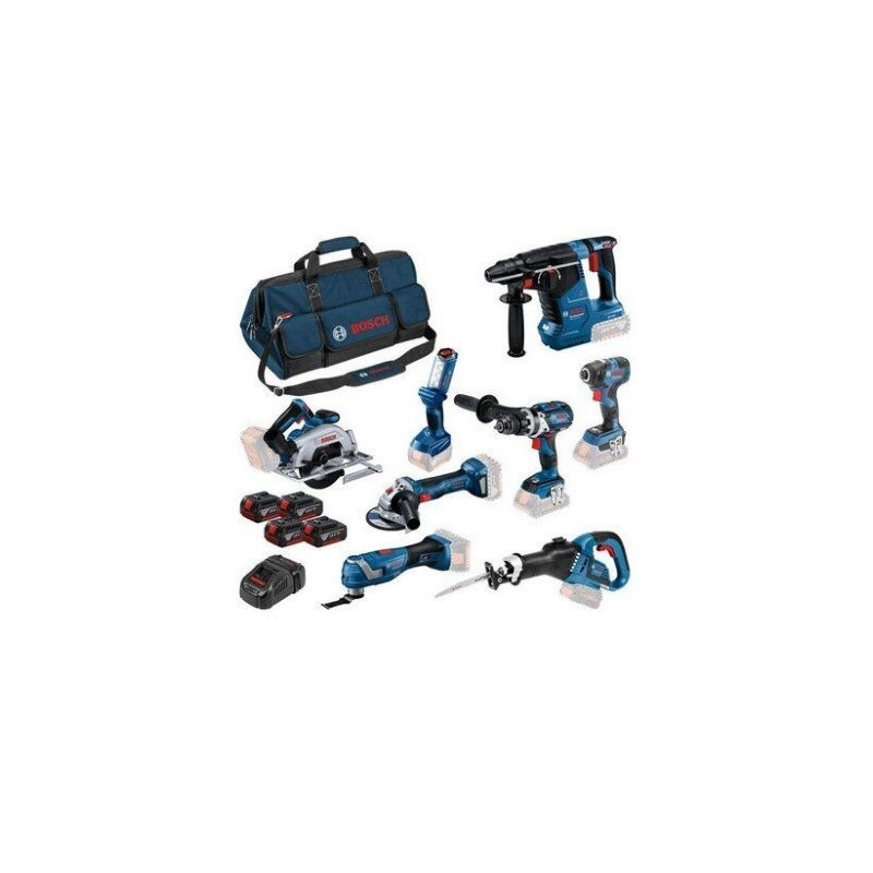 COMBO KIT 8 OUTILS 18V : GSB+ GWS+ GBH+ GDR + GKS+ GSA+ GOP+ GLI  - BOSCH | 0615A5004A