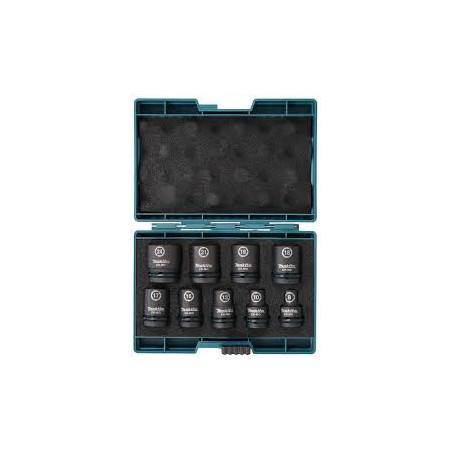 Coffret 9 douilles Impact Black à chocs 1/2'' Makita | E-16564