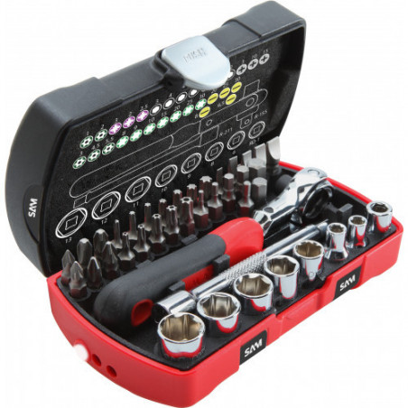 COFFRET SERRAGE-VISSAGE 40 OUTILS 1/4'' - SAM | 73-R40
