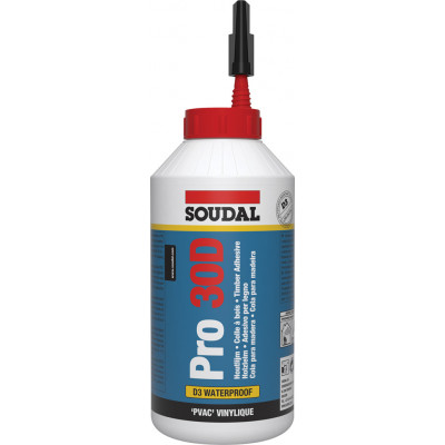 Colle à bois Blanche Résistante à l'eau PRO 30D Biberon 750 GR - SOUDAL | 108769