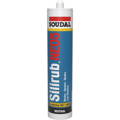 Mastic silicone sanitaire SILIRUB NEO5 Gris Cartouche 300 ML - SOUDAL | 120637