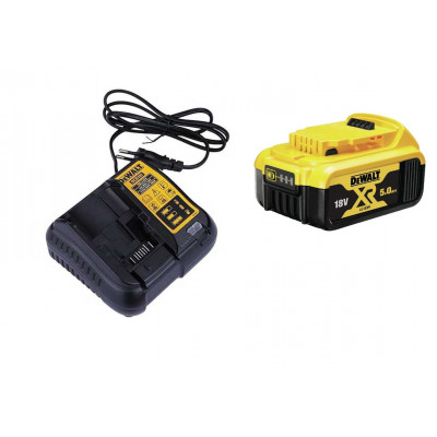 Chargeur de batteries XR Li-ion 10,8 - 18V + 1 Batterie 18V 5Ah Dewalt | DCB107/184-GR