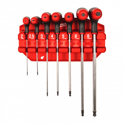 SET DE CLÉS MALES 6 PANS POIGNÉE EN T CONFORT 7 PCS - Milwaukee | 4932498677
