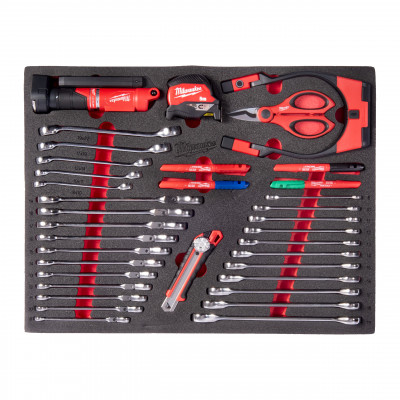 MODULE MOUSSE POUR SET  D’OUTILS D’ÉCLAIRAGE, DE COUPE, DE MESURE ET DE CLÉS DE 14 PCS - Milwaukee | 4932500759