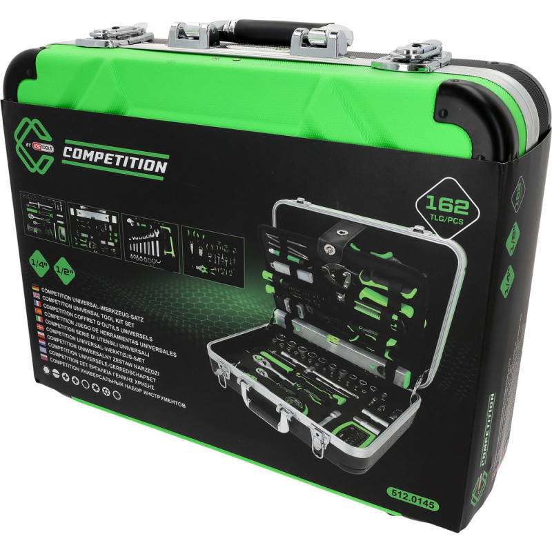Coffret d'outillage généraliste COMPETITION 1/4"+1/2", 145 pcs - KSTools | 512.0145
