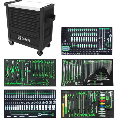 Servante d'atelier COMPETITION avec 8 tiroirs et 434 outils premium - KSTools | 512.5434