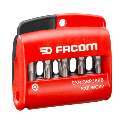 Jeu de 8 embouts OGV Grip Resistorx sur Etui T10, T15, T20, T25, T27, T30, T40 + porte-embout - FACOM | EXR.GRP.J8PB