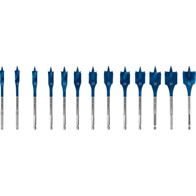 Mèche plate Expert SelfCut Speed 10/12/13/14/16/18/20/22/24/25/28/30/32 mm 13pcs - BOSCH | 2 608 900 336