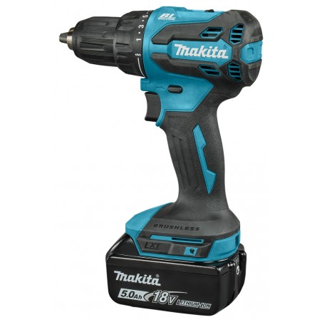 Perceuse visseuse 18 V Li-Ion 5 Ah BL1850B Ø 13 mm MAKITA | DDF490RTJ